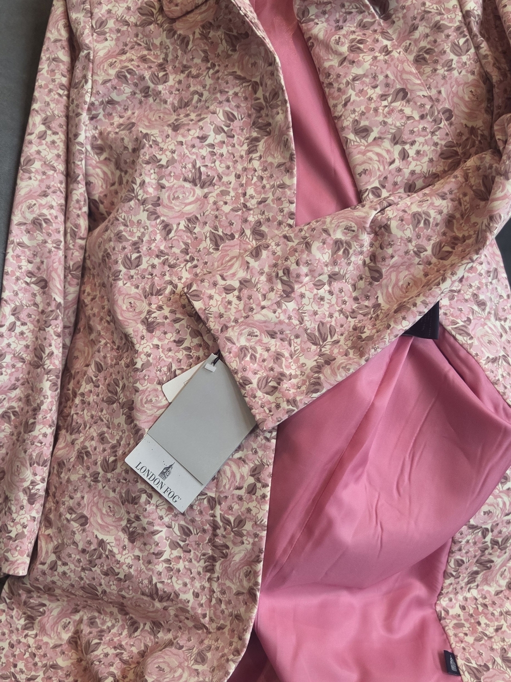 NWT Vintage London Fog Pink Rose Floral Trench Coat Small Classic Cottagecore - Picture 16 of 16